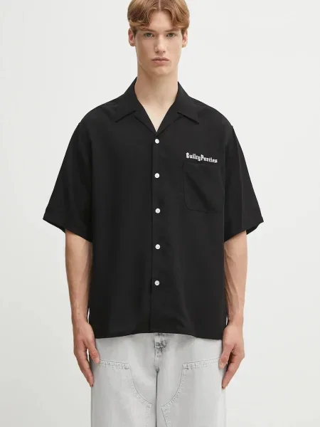 Wacko Maria cămașă SHIRT S/S relaxed negru