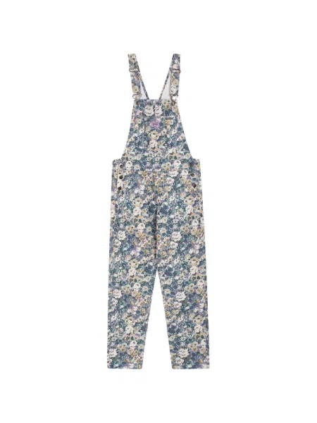 Salopetă Favorite People cu model floral cu imagine albastru