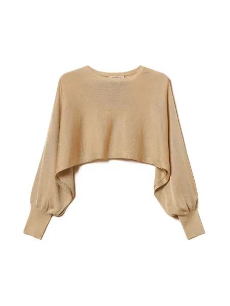 Krótki sweter Twinset beżowy