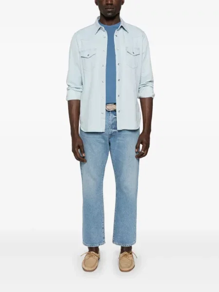Tricou Tom Ford cu broderie albastru