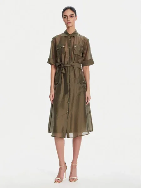 Fracomina Rochie tip cămașă verde