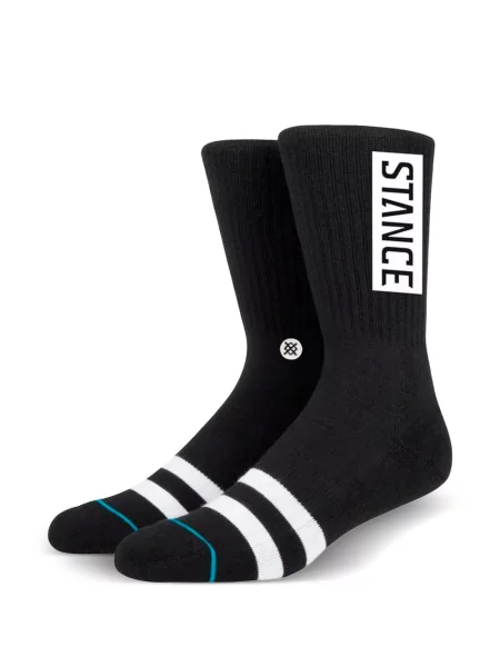 Prugaste čarape Stance crna