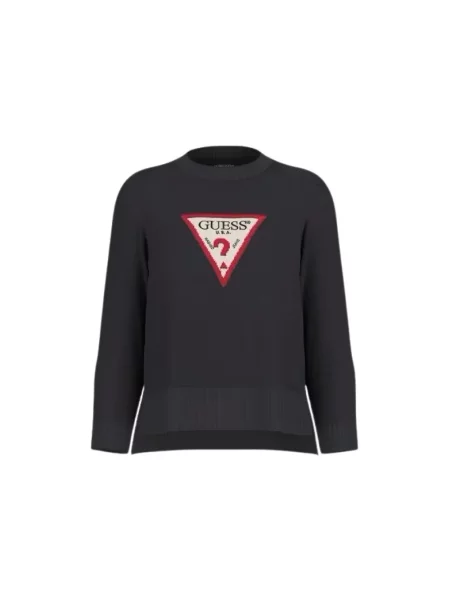 Sweter Guess Jeans Ls Cn Big Triangl Black M czarne