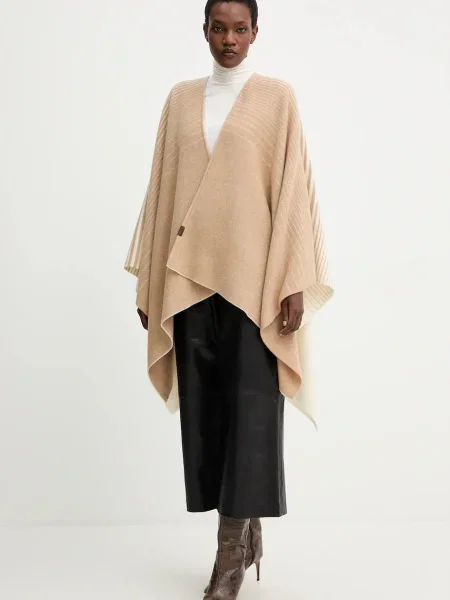 Вълнено пончо MM BRENTA бежово