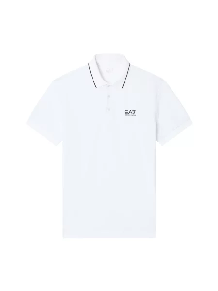 Koszulka polo Ea7 Emporio Armani z nadrukiem biała