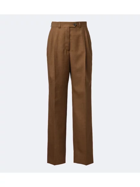 Pantaloni Prada de lână maro