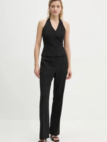 Блузка з домішкою вовни Bruuns Bazaar з аплікацією чорний