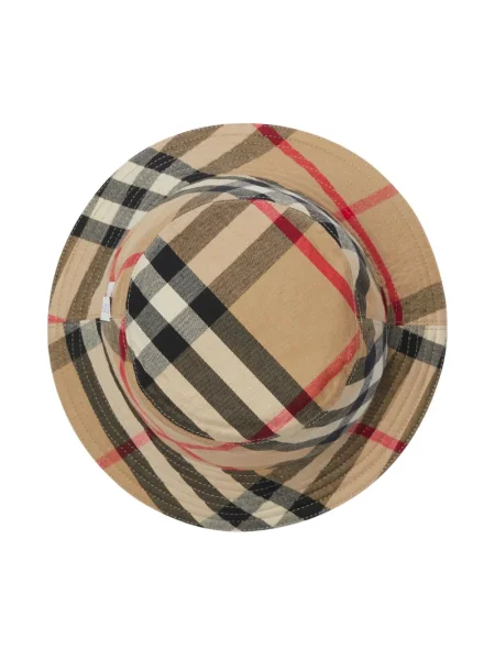 Kostkovaný retro oboustranný klobouk bucket Burberry černý
