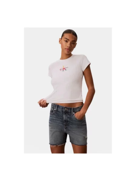 Koszulka Calvin Klein Jeans z logo biała