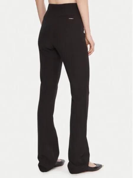Just Cavalli Szövet nadrág Flare Fit fekete