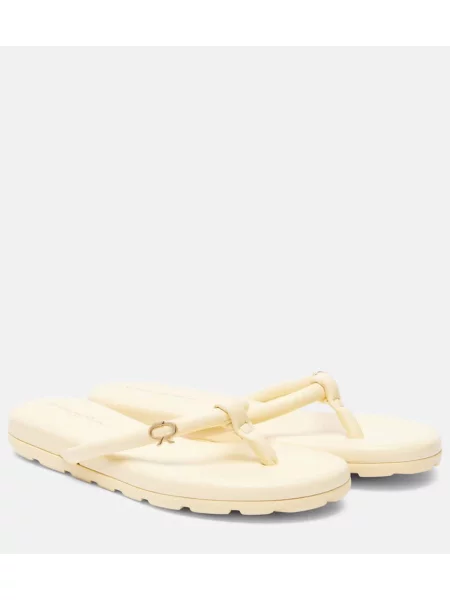 Chiloți tanga Gianvito Rossi din piele alb