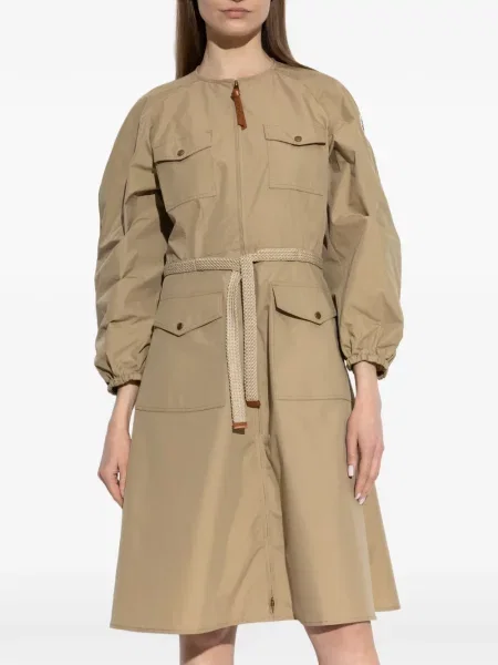 Rochie midi Moncler plisată până la genunchi din poplin