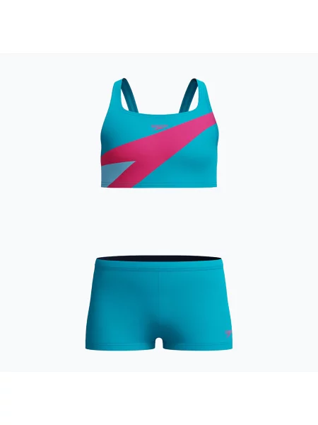 Gyerek kétrészes fürdőruha Speedo Hyperboom Butterfly Back mayan blue/margarita pink. Méret: cm kék