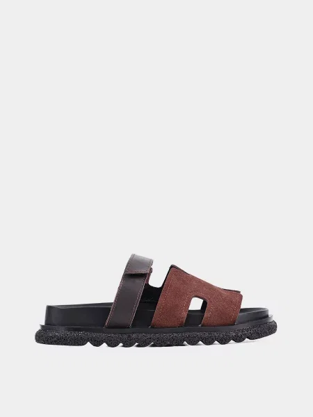 Шкіряні Шльопанці Attizzare коричневий
