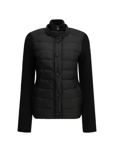 Matlasat geacă Moncler Grenoble tricotate negru