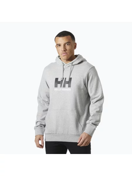 Hanorac cu glugă Helly Hansen melange cu autograf gri
