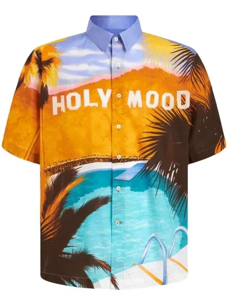 Cămașă Etro cu imagine scurtă portocaliu