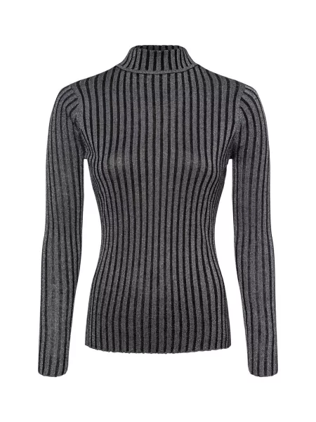 Soyaconcept® Sweter z dzianiny SC-Violetta 1 Kobiety srebrny|czarny w paski XS czarny