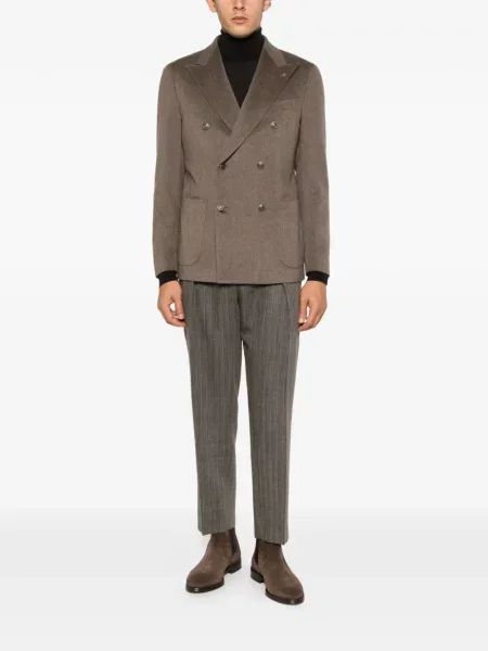 Pantaloni Briglia 1949 cu model herringbone gri