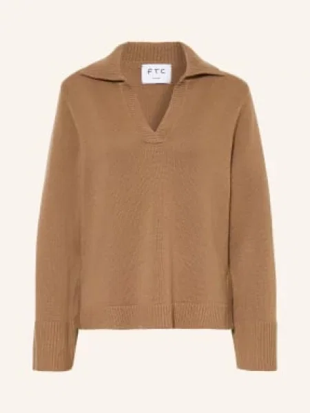 Ftc Cashmere Sweter Z Kaszmiru braun