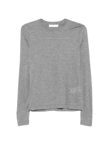 Lung tricou Woc cu decolteu rotund gri