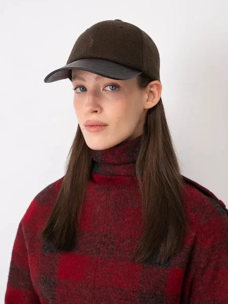 RUSLAN BAGINSKIY șapcă de damă cu lână Wool-blend Baseball Cap maro