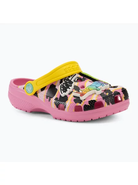 Детски джапанки Crocs Ron English Party Animals Classic Clog Kids pink lemonade/multi розово
