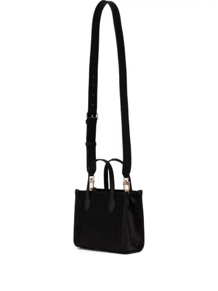 Geantă shopper Guess cu autograf negru