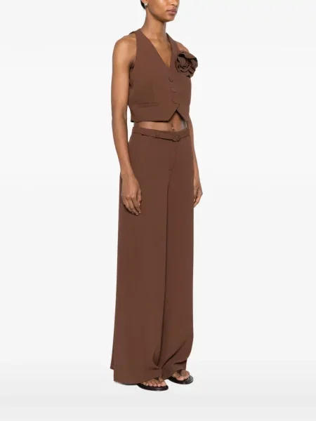 Φλοράλ περικομμένο τοπ Imperial καφέ