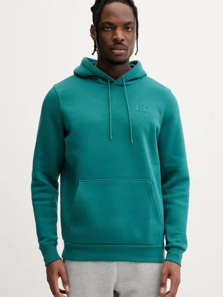 Under Armour mikina s kapucí s bavlnou Essential Fleece zelená