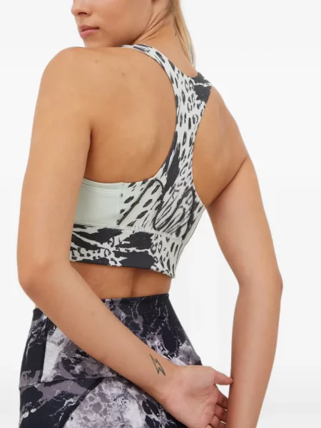 Pantaloni sport Adidas din piele de căprioară cu imagine cu model zebră verde