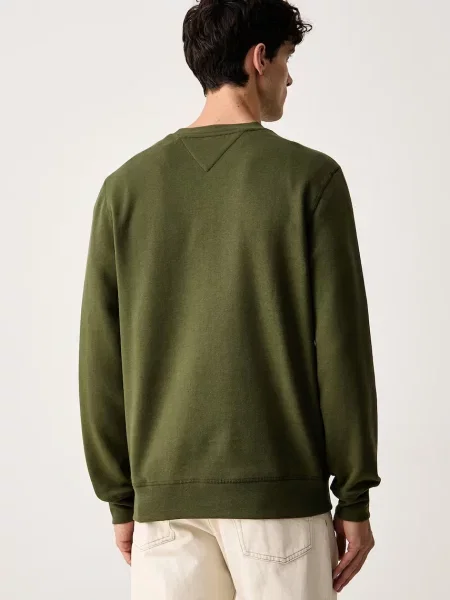 Tommy Hilfiger bluza z bawełną zielona
