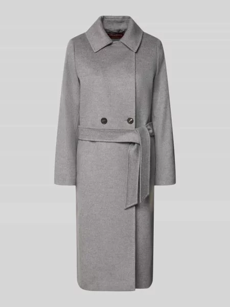 Płaszcz wełniany z wiązanym paskiem model BCOLLAG' Max Mara Studio