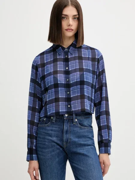 Tommy Jeans koszula relaxed z kołnierzykiem klasycznym granatowy