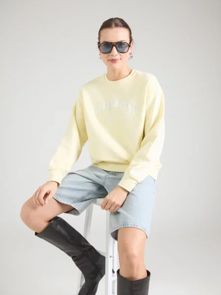 Calvin Klein Jeans Mikina Logo Graphic Krémová žltá