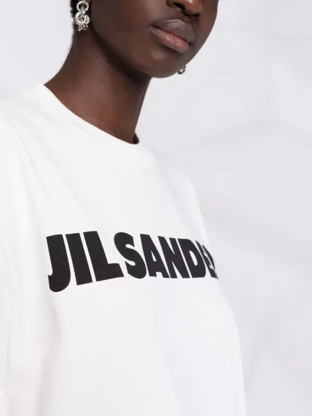 Koszulka Jil Sander z nadrukiem biała