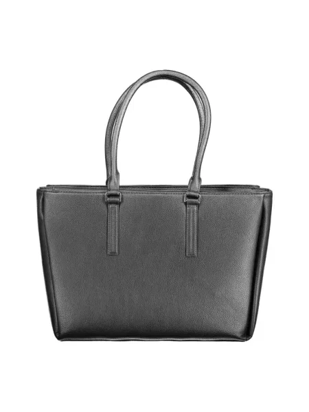 Lniana torebka Calvin Klein czarna