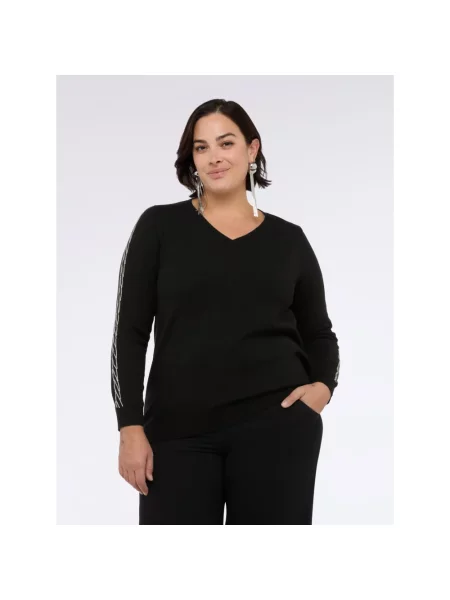 Sweter Fiorella Rubino z dżetami czarny
