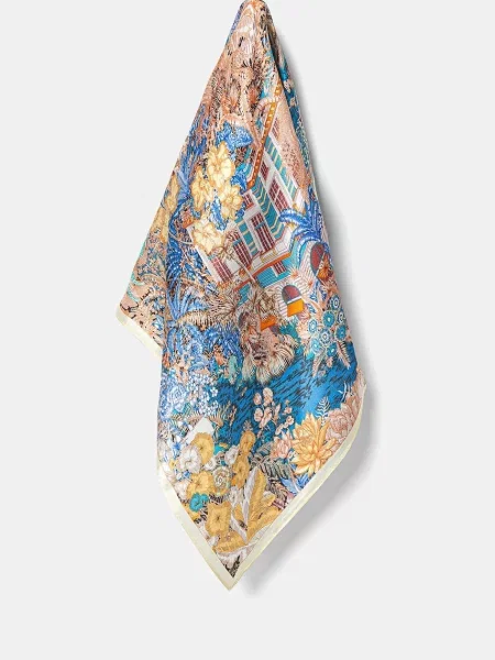 Svilena marama Answear Lab za žene s uzorkom plava