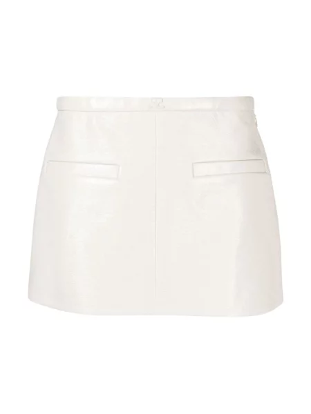 Mała mały spódnica skórzana Courreges w kształcie litery A biała