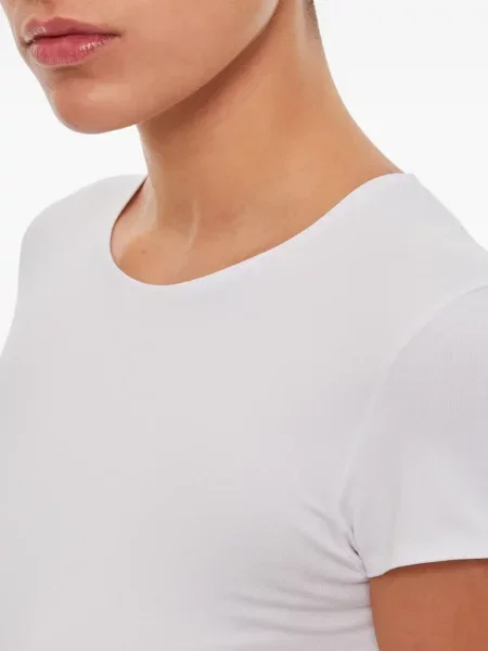 Tricou Stefano Mortari cu decolteu în U scurt alb