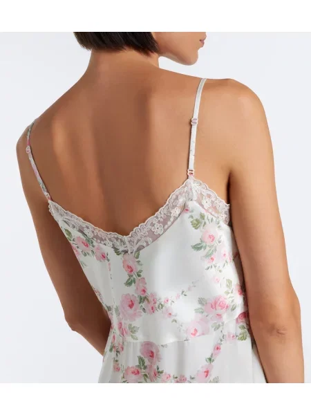 Rochie Simone Rocha din satin cu model floral alb