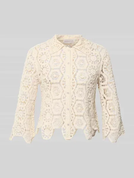 Bluzka o kroju slim fit z szydełkowej koronki Apricot