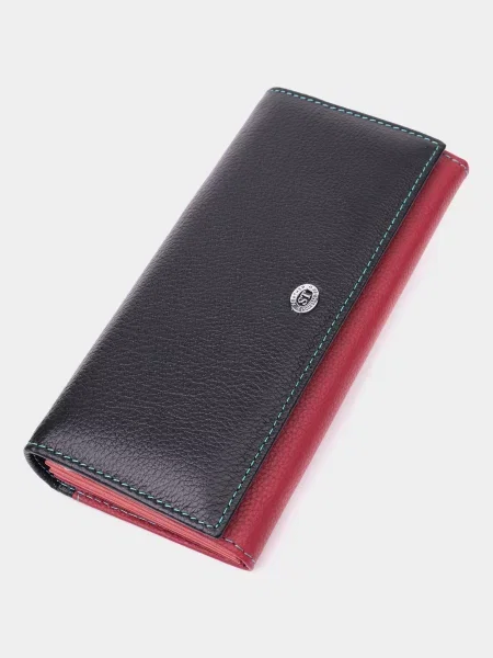 Кожаный кошелек St Leather Accessories черный