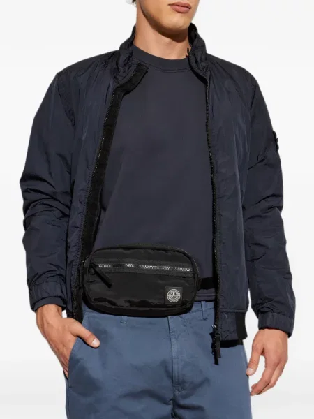 Curea Stone Island cu strasuri negru
