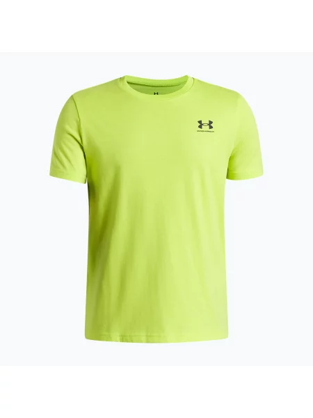 Gyermek póló Under Armour Sportstyle Left Chest green citrine/black. Méret: M fekete