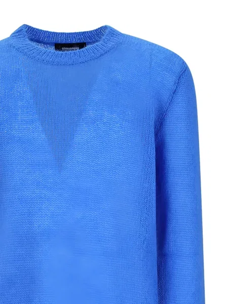 Svetr Dsquared2 s kulatým výstřihem modrý