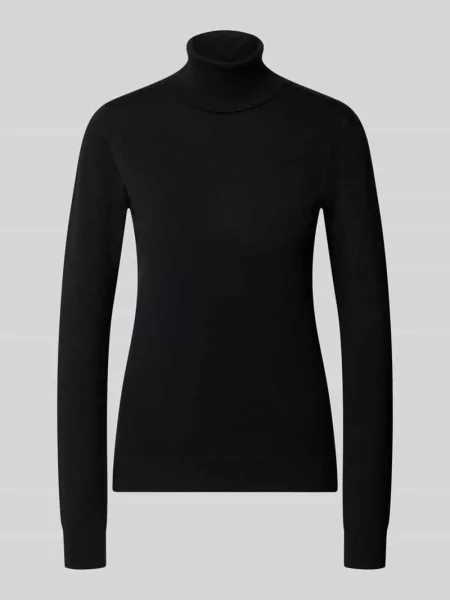 Sweter z dzianiny Slim Fit z mieszanki model IHLULS' Ichi czarny