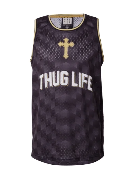 AMPLIFIED Tricou TUPAC B BALL galben / gri metalic / negru alb