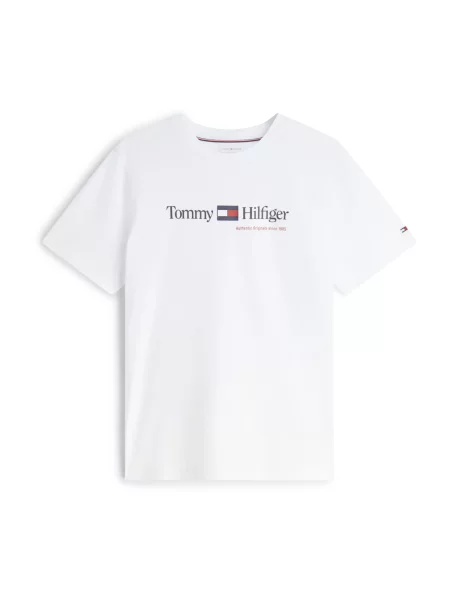TOMMY HILFIGER Tricou Brand Love albastru marin alb